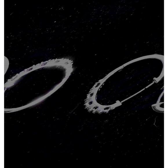 1/4 Carat Diamond Hoop Earrings in Sterling Silver: NEW - Picture 4 of 4